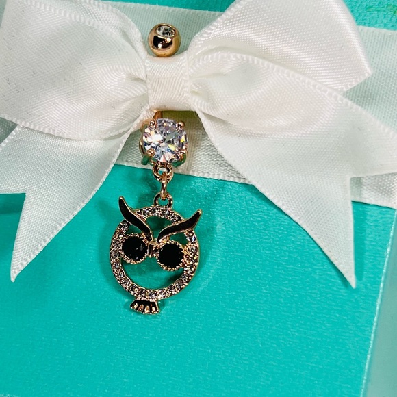Owl Rose Gold 316 SS Icy AAA CZ Belly Ring Belly Button Ring Jewelry Accessory - Picture 8 of 11